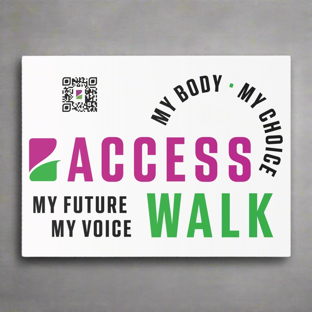 Access Walk Yard Sign - white