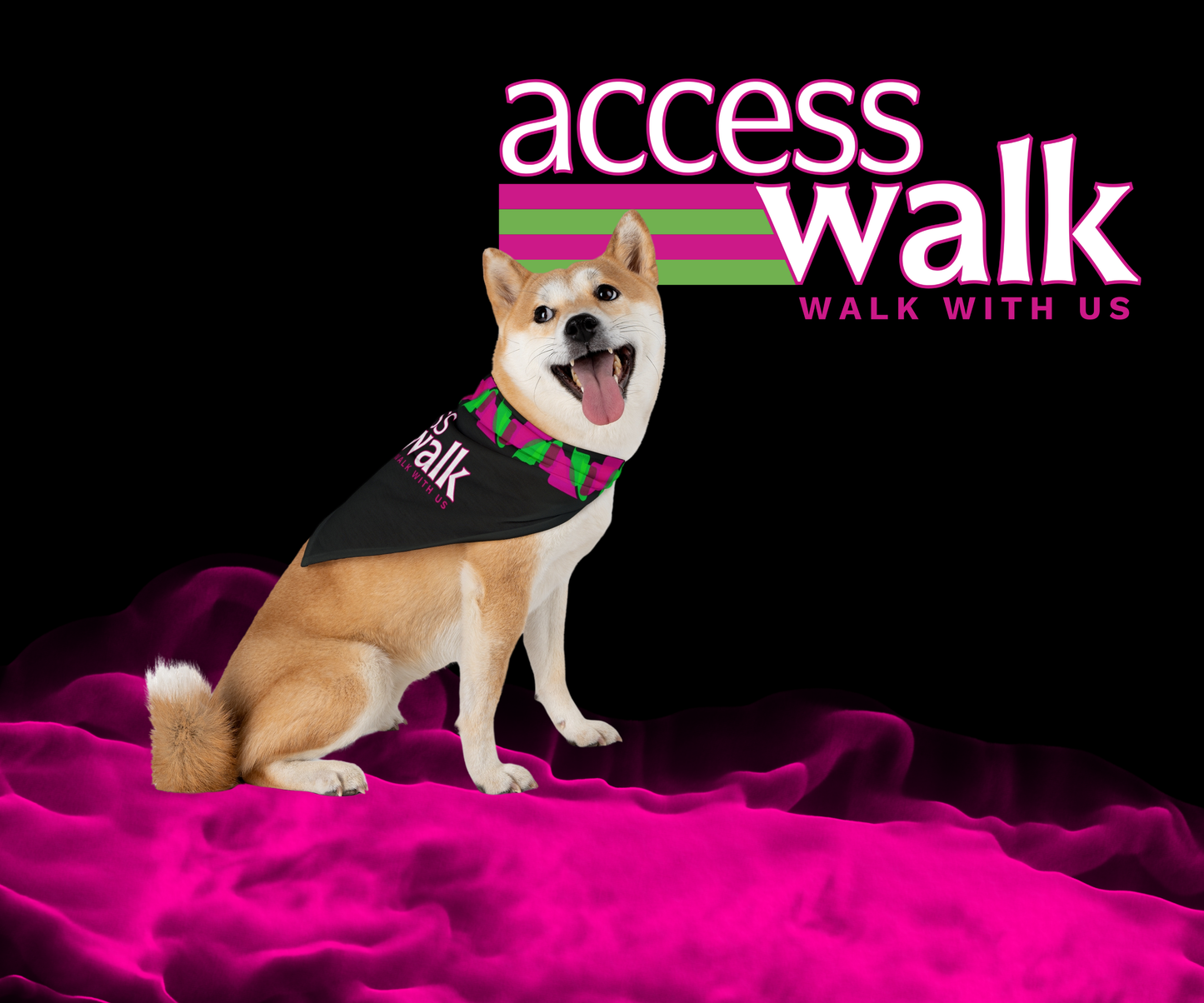Access Walk Pet Bandana – “Walk With Us” Edition