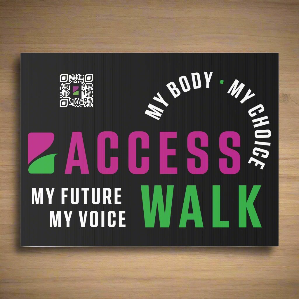 Access Walk Yard Sign - black