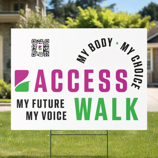 Access Walk Yard Sign - white